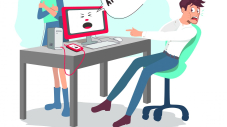 Illustration sur les dangers de recharger son mobile via l'ordinateur