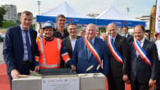 Pose de la première pierre de la Cité des Sports