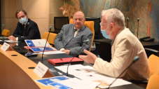 André Santini, Ludovic Guilcher et Patrick Leprêtre, président de France Alzheimer 92