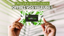 carte Ethik'do avec le slogan "Offrez plus qu'un cadeau, offrez vos valeurs !"