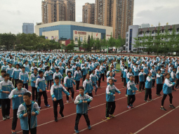 Leshan - gym matinale à l'Experimental Middle School