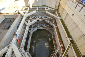 Le chantier de la "boîte-gare" 