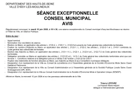Séance exceptionnelle du Conseil municipal 